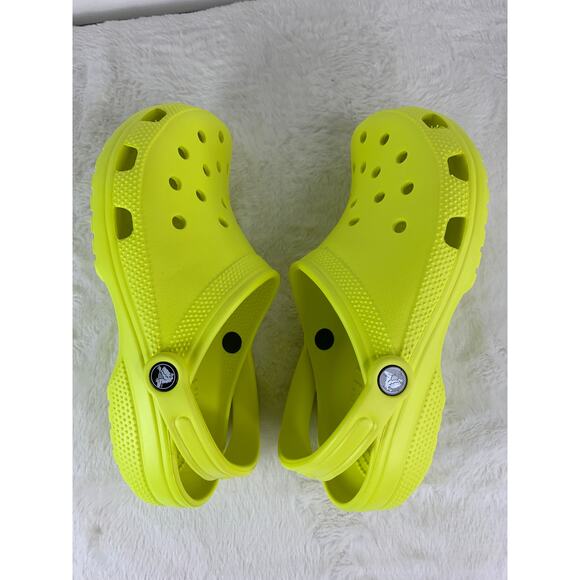 Crocs Classic Clog Neon Highlighter Yellow Men’s 7 / Women’s 9 NEW - Picture 5 of 6